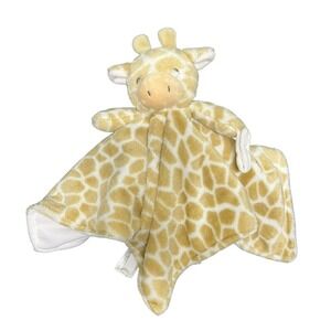Carters Plush Giraffe Tan White Soft Security Blanket Lovey Pacifier Holder Baby
